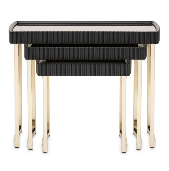AICO Furniture Lisbon Nesting Table in Silken Matte Black - Furniture Land (Milwaukee, WI)