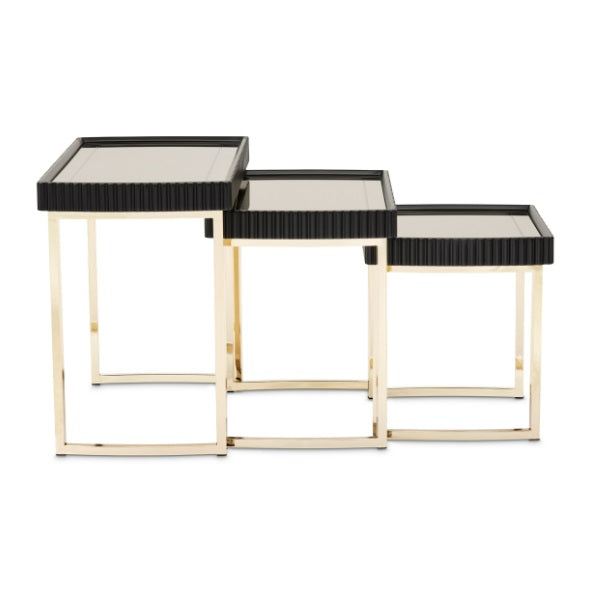 AICO Furniture Lisbon Nesting Table in Silken Matte Black - Furniture Land (Milwaukee, WI)