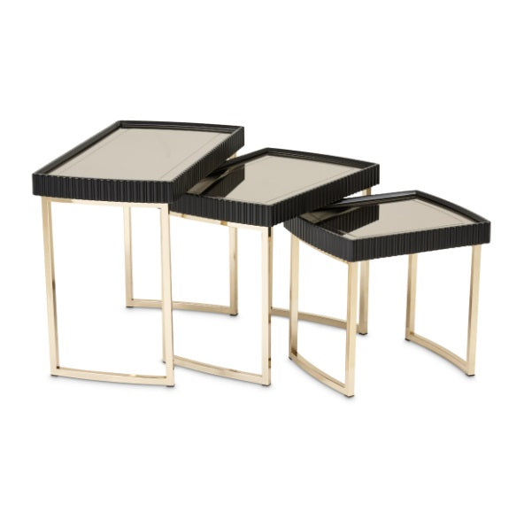 AICO Furniture Lisbon Nesting Table in Silken Matte Black - Furniture Land (Milwaukee, WI)