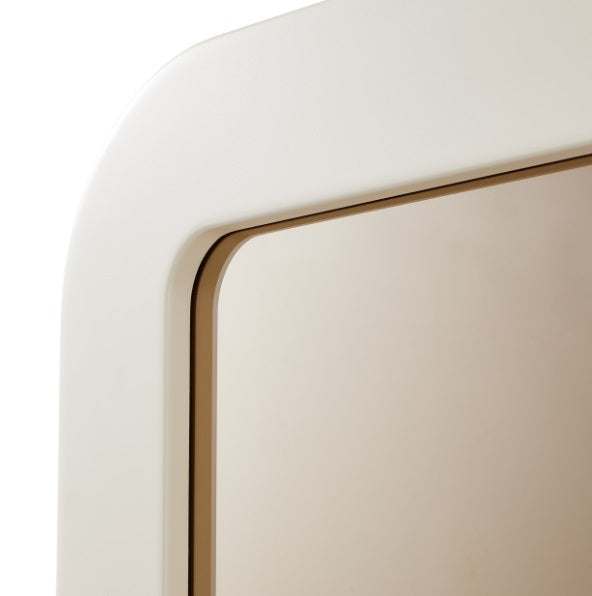 AICO Furniture Wall Mirror in Silken Matte Cream - Furniture Land (Milwaukee, WI)