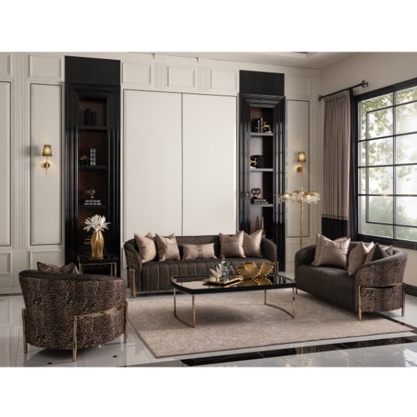 AICO Furniture Lisbon Loveseat in Onyx Gold - Furniture Land (Milwaukee, WI)