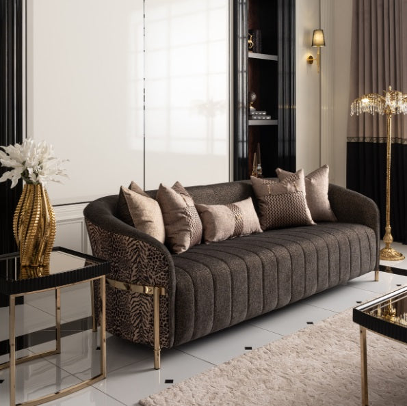 AICO Furniture Lisbon Sofa in Onyx Gold - Furniture Land (Milwaukee, WI)