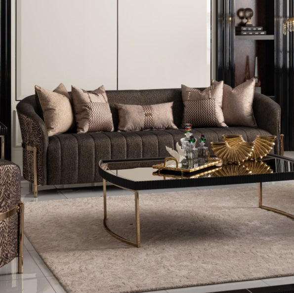 AICO Furniture Lisbon Sofa in Onyx Gold - Furniture Land (Milwaukee, WI)