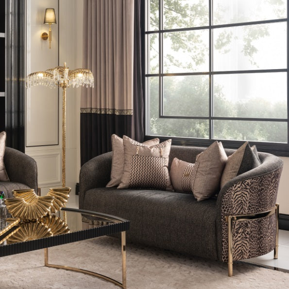 AICO Furniture Lisbon Loveseat in Onyx Gold - Furniture Land (Milwaukee, WI)