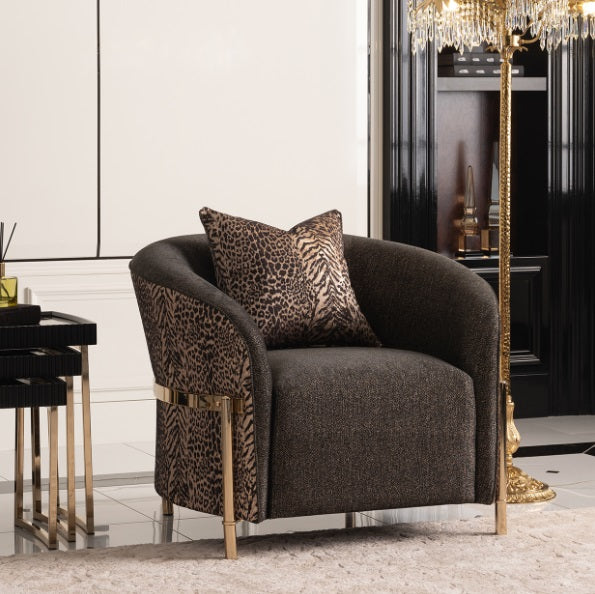 AICO Furniture Lisbon Chair in Onyx Gold - Furniture Land (Milwaukee, WI)