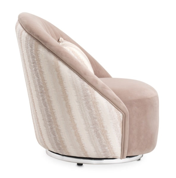 AICO Furniture Lucca Swivel Chair Silver in Silver - Furniture Land (Milwaukee, WI)
