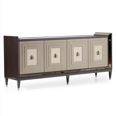 AICO Lousanne Console in Glossy Mocha Sand - Furniture Land (Milwaukee, WI)