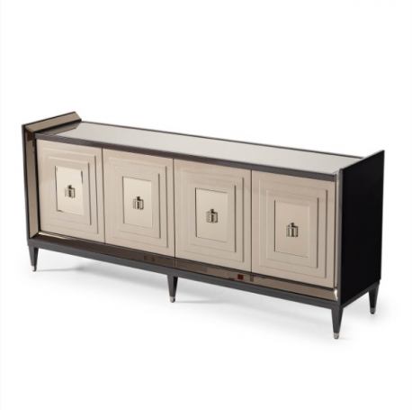 AICO Lousanne Console in Glossy Mocha Sand - Furniture Land (Milwaukee, WI)