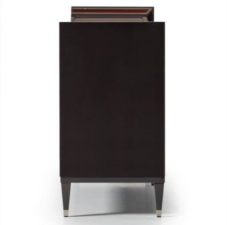 AICO Lousanne Console in Glossy Mocha Sand - Furniture Land (Milwaukee, WI)