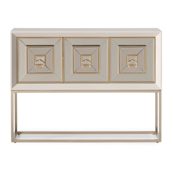 AICO Furniture Madison Small Console with Leg in Glistening Gold - Furniture Land (Milwaukee, WI)