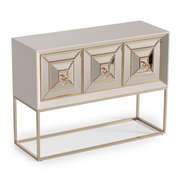 AICO Furniture Madison Small Console with Leg in Glistening Gold - Furniture Land (Milwaukee, WI)