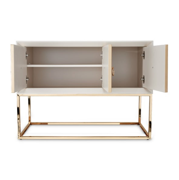 AICO Furniture Madison Small Console with Leg in Glistening Gold - Furniture Land (Milwaukee, WI)