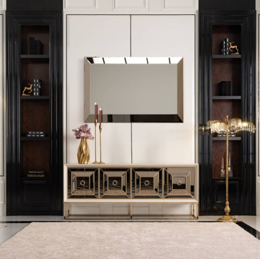 AICO Furniture Madison Wall Mirror in Glistening Gold - Furniture Land (Milwaukee, WI)