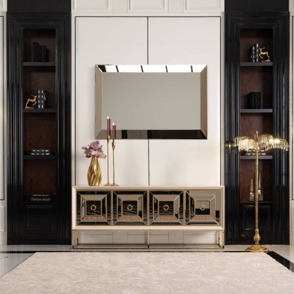 AICO Furniture Madison Wall Mirror in Glistening Gold - Furniture Land (Milwaukee, WI)