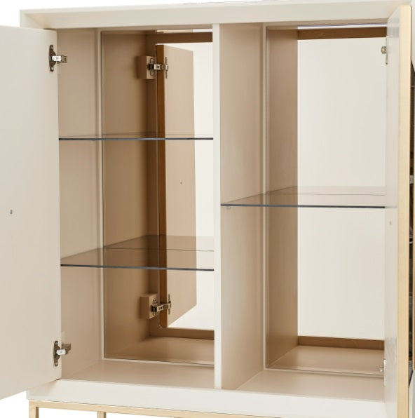 AICO Furniture Madison 2pc Bar KD in Glistening Gold - Furniture Land (Milwaukee, WI)