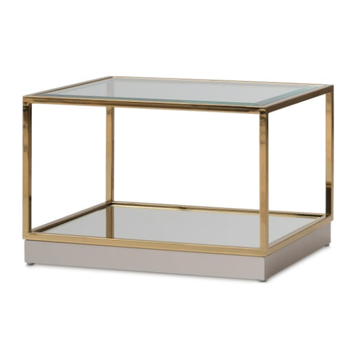 AICO Furniture Savannah Breeze 2pc Tall Cocktail Table in Bright Gold - Furniture Land (Milwaukee, WI)