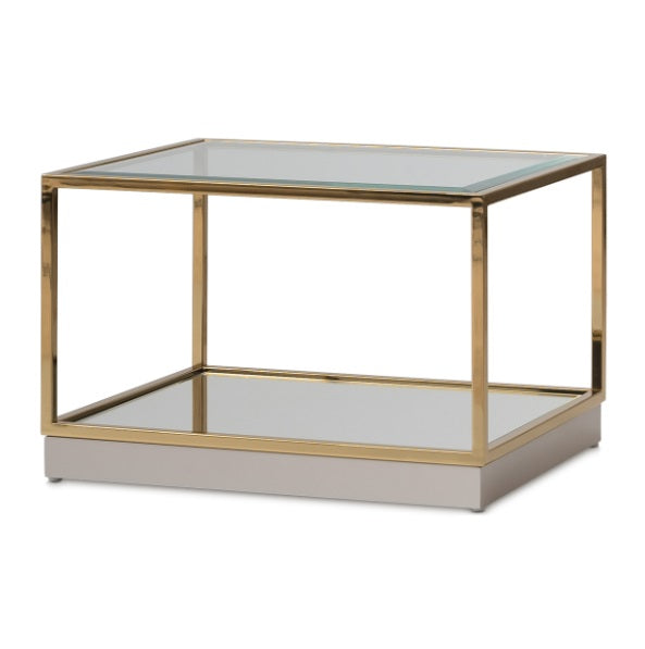 AICO Furniture Savannah Breeze 2pc Tall Cocktail Table in Bright Gold - Furniture Land (Milwaukee, WI)
