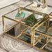 AICO Furniture Savannah Breeze 2pc Small Cocktail Table in Bright Gold - Furniture Land (Milwaukee, WI)