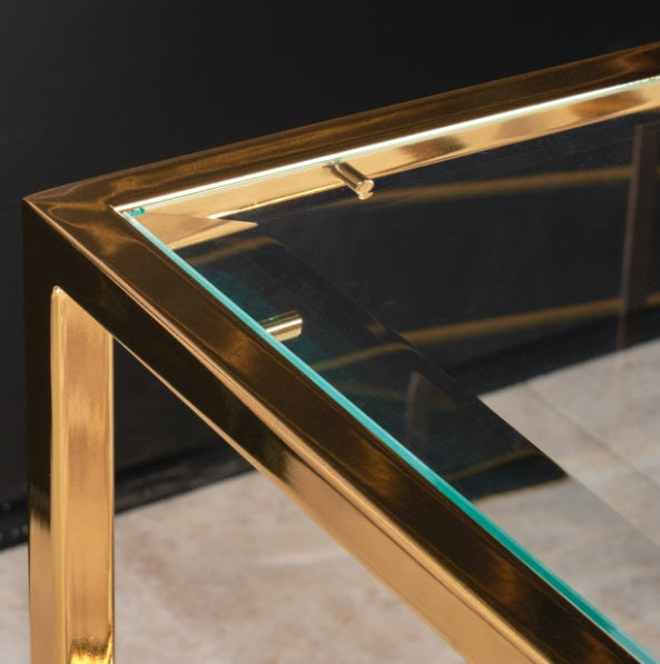 AICO Furniture Savannah Breeze End Table in Bright Gold - Furniture Land (Milwaukee, WI)