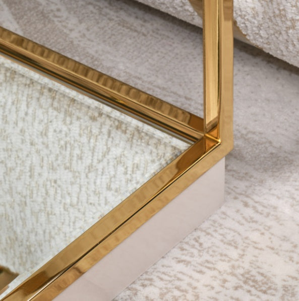 AICO Furniture Savannah Breeze End Table in Bright Gold - Furniture Land (Milwaukee, WI)