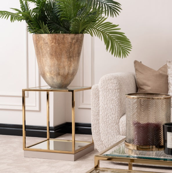 AICO Furniture Savannah Breeze End Table in Bright Gold - Furniture Land (Milwaukee, WI)