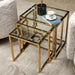 AICO Furniture Savannah Breeze 3pc Nesting Tables Set in Bright Gold - Furniture Land (Milwaukee, WI)