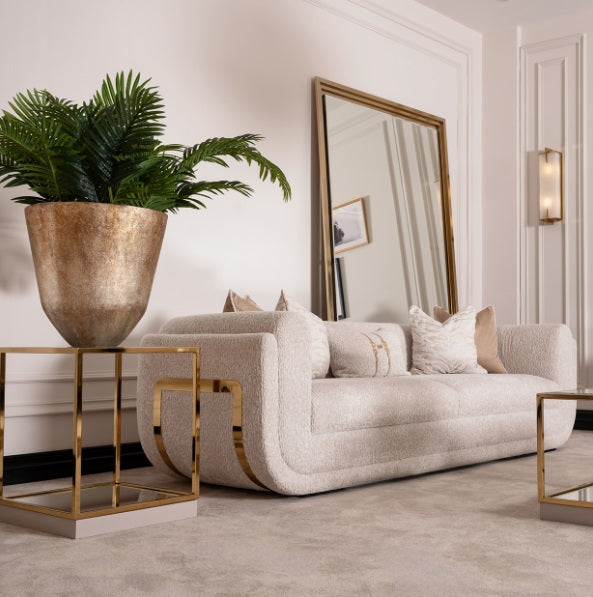 AICO Furniture Savannah Breeze Standard Sofa Cashmere in Bright Gold - Furniture Land (Milwaukee, WI)