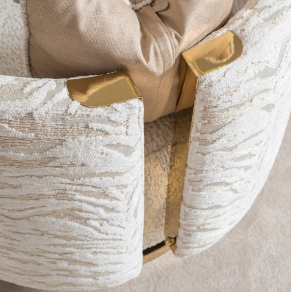 AICO Furniture Savannah Breeze Swivel Chair Cashmere in Bright Gold - Furniture Land (Milwaukee, WI)