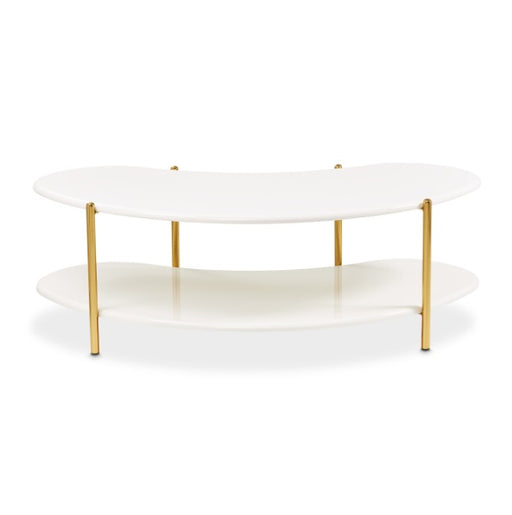 AICO Furniture Sassani Cocktail Table in Pearl White/Gold - Furniture Land (Milwaukee, WI)