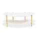 AICO Furniture Sassani Cocktail Table in Pearl White/Gold - Furniture Land (Milwaukee, WI)