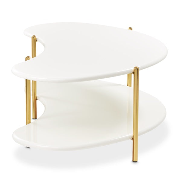 AICO Furniture Sassani Cocktail Table in Pearl White/Gold - Furniture Land (Milwaukee, WI)