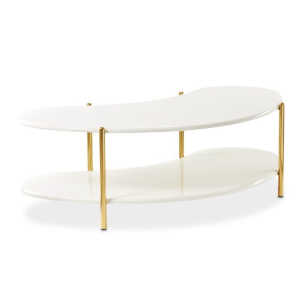 AICO Furniture Sassani Cocktail Table in Pearl White/Gold - Furniture Land (Milwaukee, WI)
