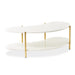 AICO Furniture Sassani Cocktail Table in Pearl White/Gold - Furniture Land (Milwaukee, WI)