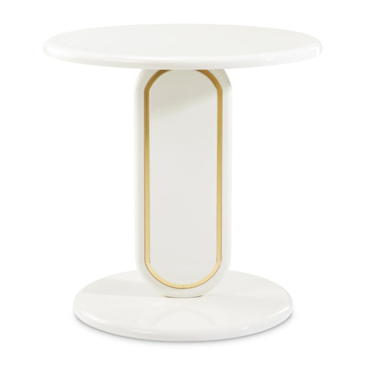 AICO Furniture Sassani End Table in Pearl White/Gold - Furniture Land (Milwaukee, WI)