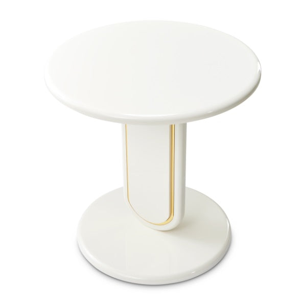 AICO Furniture Sassani End Table in Pearl White/Gold - Furniture Land (Milwaukee, WI)