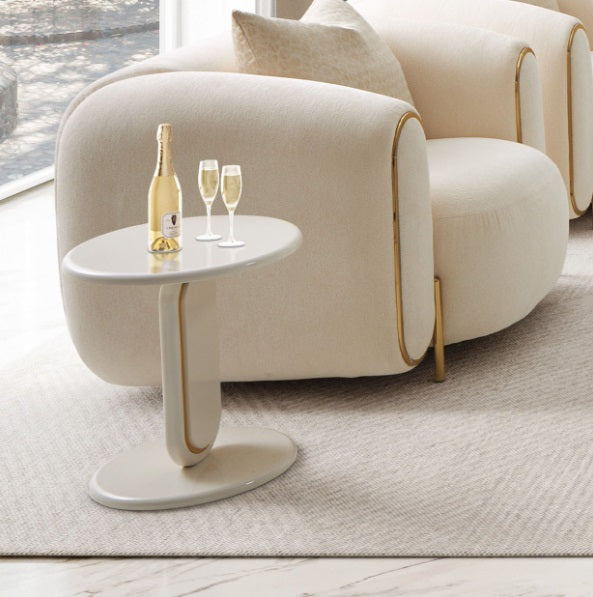 AICO Furniture Sassani End Table in Pearl White/Gold - Furniture Land (Milwaukee, WI)