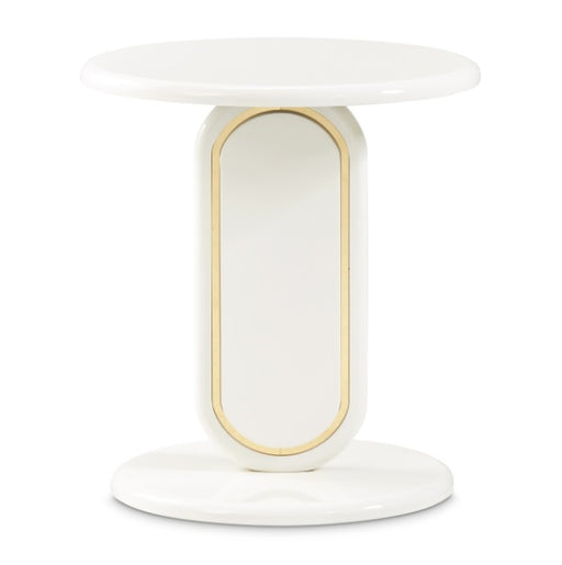 AICO Furniture Sassani Accent Table in Pearl White/Gold - Furniture Land (Milwaukee, WI)