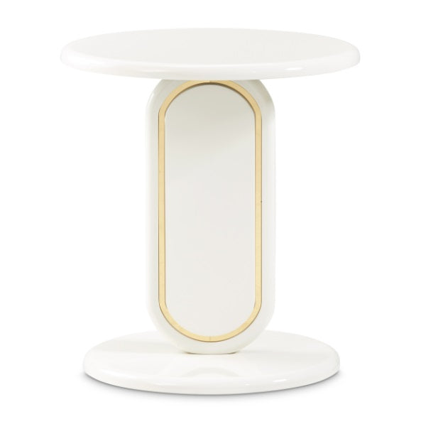 AICO Furniture Sassani Accent Table in Pearl White/Gold - Furniture Land (Milwaukee, WI)