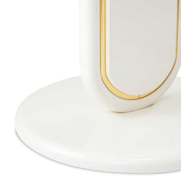 AICO Furniture Sassani Accent Table in Pearl White/Gold - Furniture Land (Milwaukee, WI)