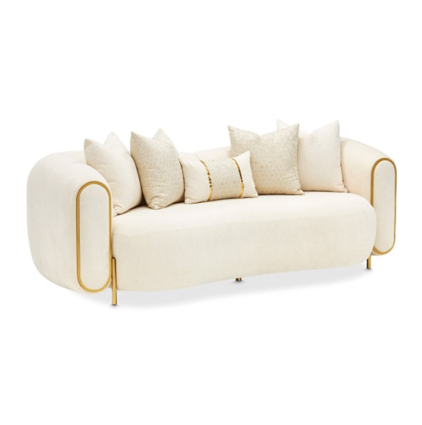 AICO Furniture Sassani Loveseat Crepe in Gold - Furniture Land (Milwaukee, WI)
