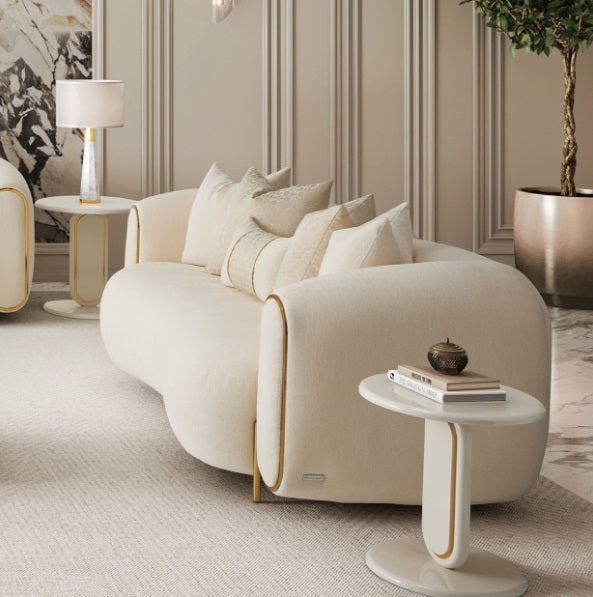AICO Furniture Sassani Loveseat Crepe in Gold - Furniture Land (Milwaukee, WI)