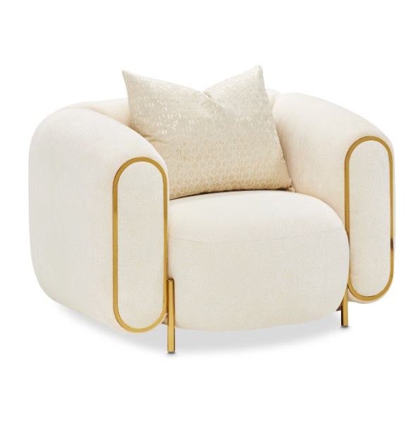 AICO Furniture Sassani Chair Crepe in Gold - Furniture Land (Milwaukee, WI)