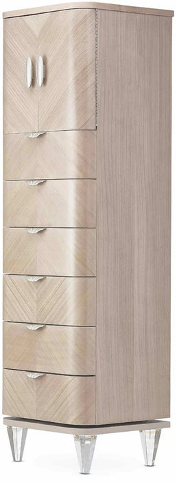 AICO Malibu Crest Lingerie Swivel Chest in Blush - Furniture Land (Milwaukee, WI)