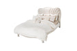 AICO London Place Queen Upholstered Panel Bed in Creamy Pearl - Furniture Land (Milwaukee, WI)