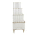AICO London Place Tiered 6-Drawer Chest in Creamy Pearl - Furniture Land (Milwaukee, WI)