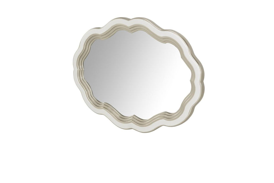 AICO London Place Wall Mirror in Creamy Pearl - Furniture Land (Milwaukee, WI)