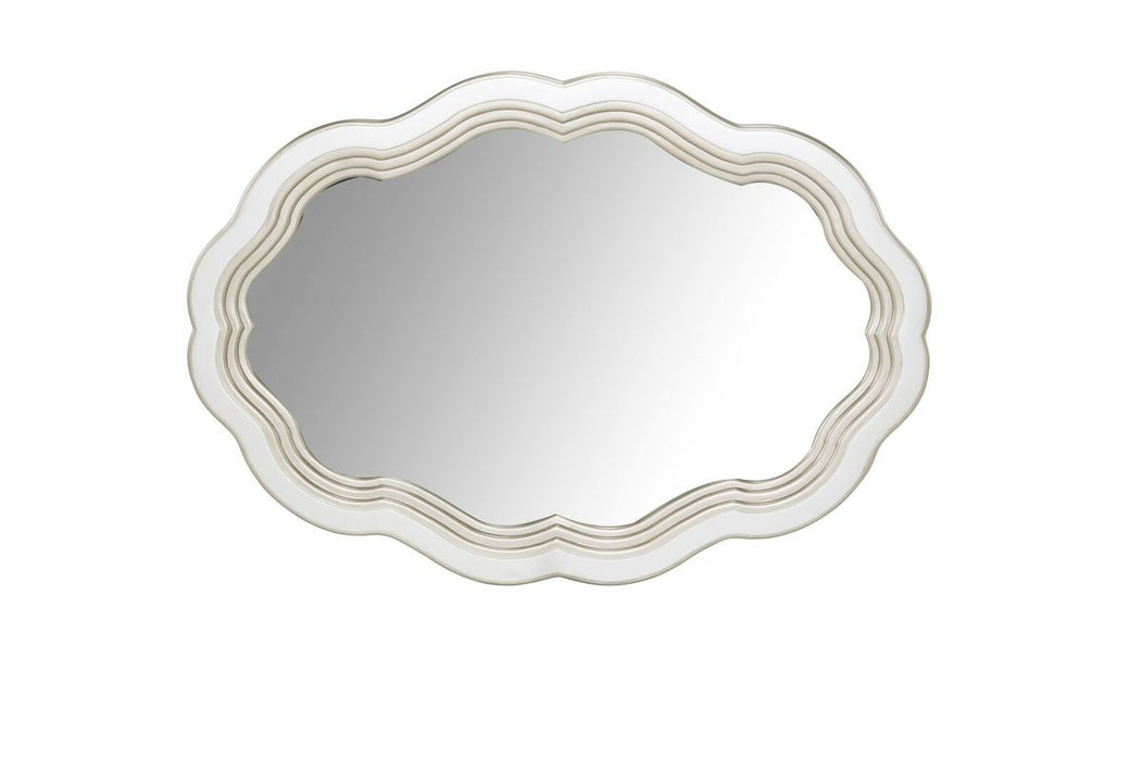AICO London Place Wall Mirror in Creamy Pearl - Furniture Land (Milwaukee, WI)
