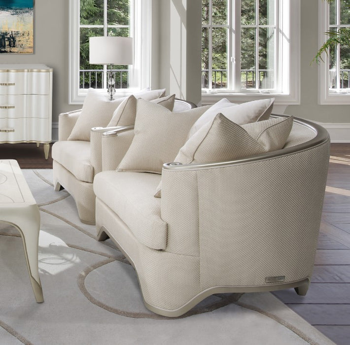 AICO London Place Chair & A Half in Light Champagne - Furniture Land (Milwaukee, WI)