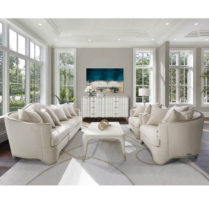 AICO London Place Chair & A Half in Light Champagne - Furniture Land (Milwaukee, WI)