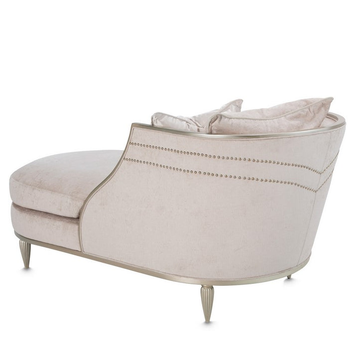 AICO London Place Chaise in Light Champagne - Furniture Land (Milwaukee, WI)